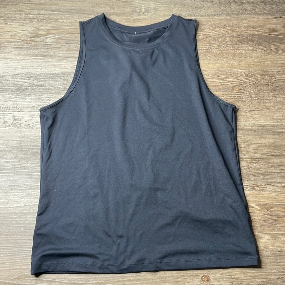 Fabletics Women’s Black Open Back Workout Activewear Tank, size large